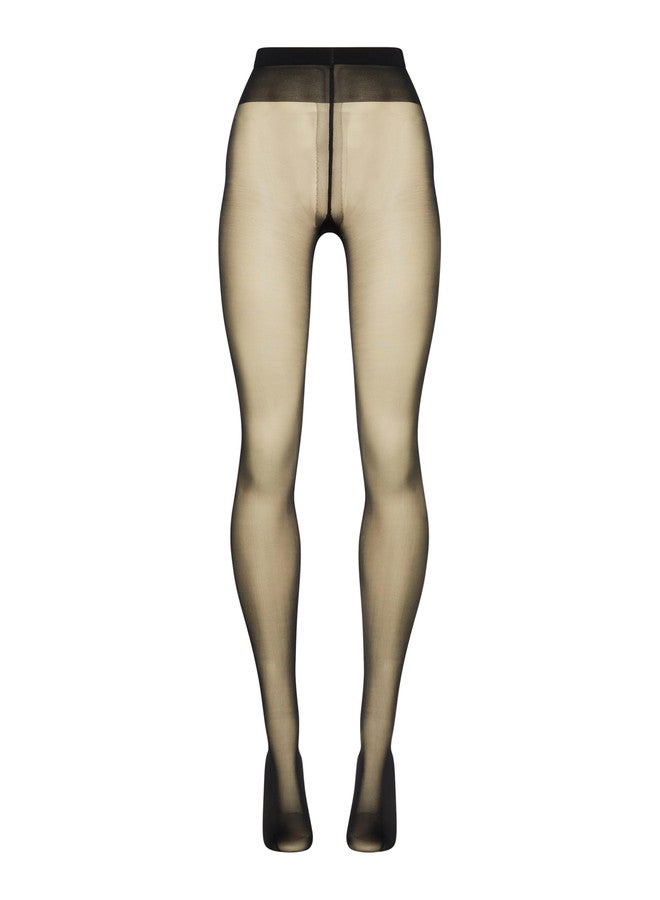 Wolford Individual 10 Tights For Women Sheer Shaping Pantyhose Reinforced Panty Shadow Toe Soft Waistband for All-Day Comfort Black Black Large - Image 4